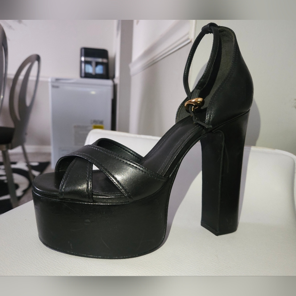 SCHUTZ Black Platform Sandals